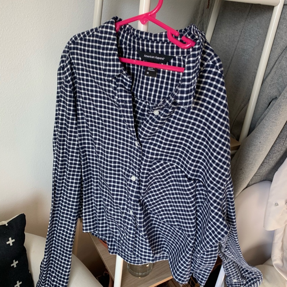 American Apparel gingham plaid button up